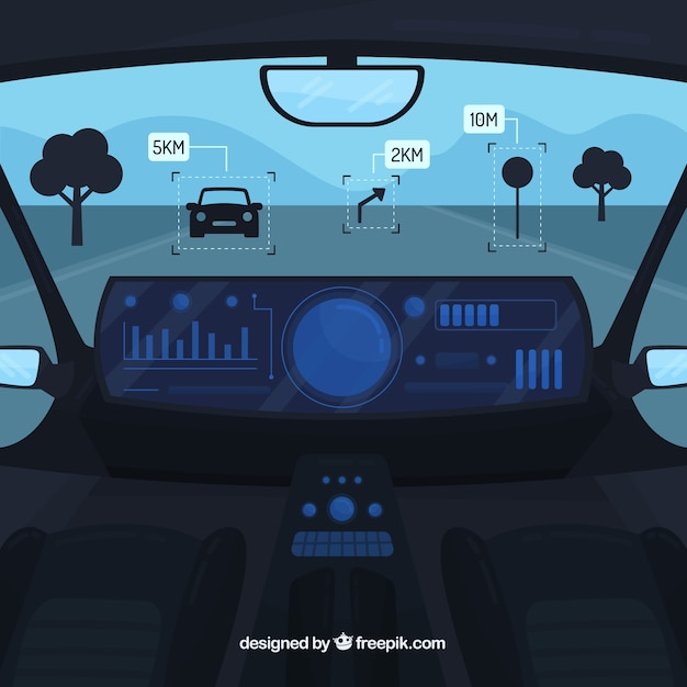 Kostenloser Vektor innenarchitektur des autonomen autos