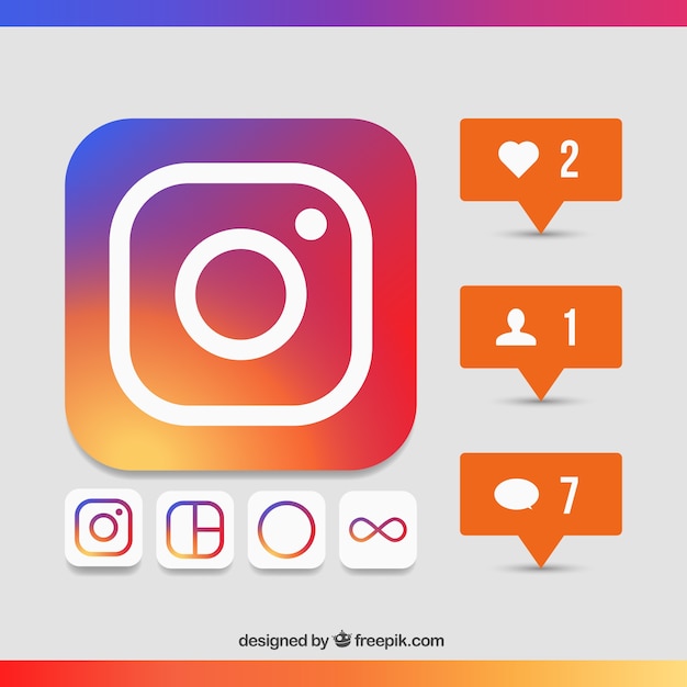 Kostenlose Vektor instagram-icon-set