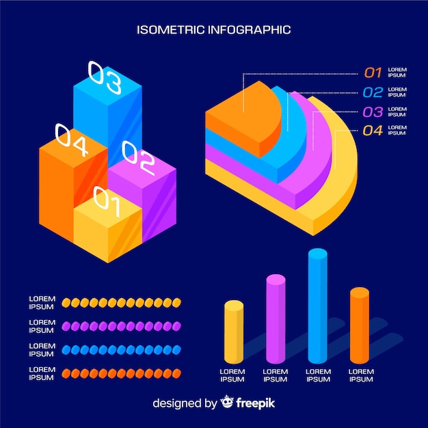 Isometrische Infografik Schritte Vorlage