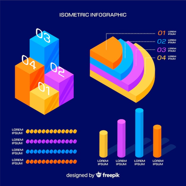 Isometrische Infografik-Vorlage