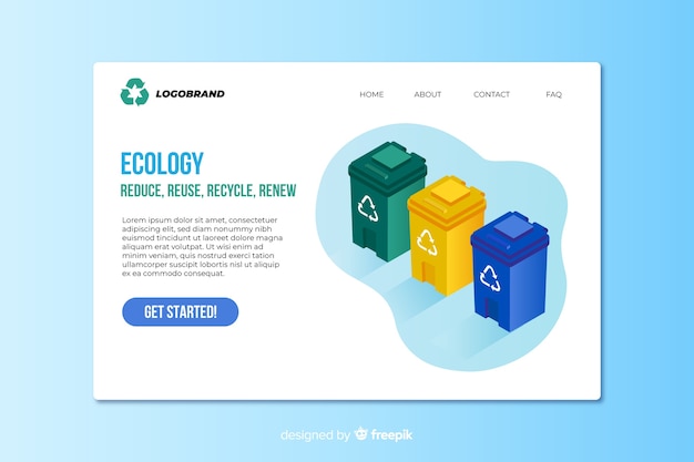 Isometrische Ökologie-Landingpage-Vorlage