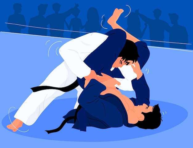 Jiu-Jitsu-Athleten kämpfen