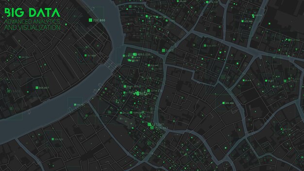 Karte von Big Data in der modernen Stadt