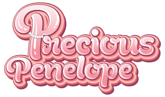 Kostenlose Vektor kostbares penelope-logo-textdesign