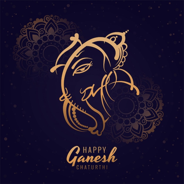 Kostenloser Vektor künstlerische glückliche ganesh chaturthi festival cartive card design