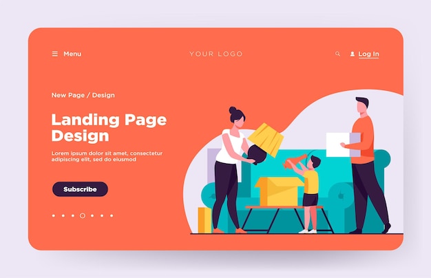 Landingpage für Familienumzüge und Packen