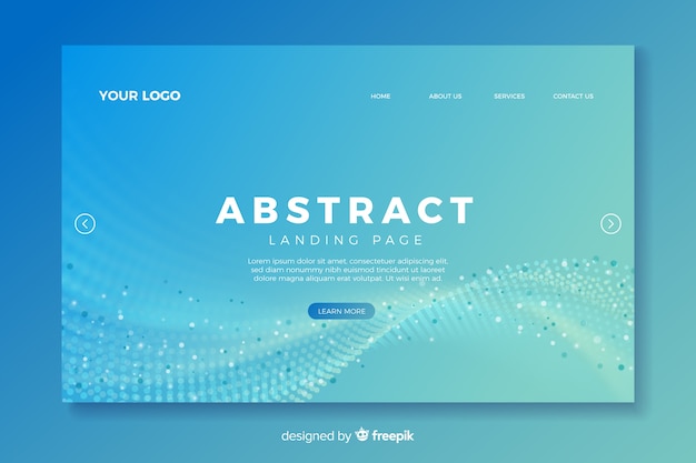 Kostenlose Vektor landingpage mit abstrakten formen