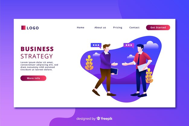 Landingpage mit flachen Design Männern