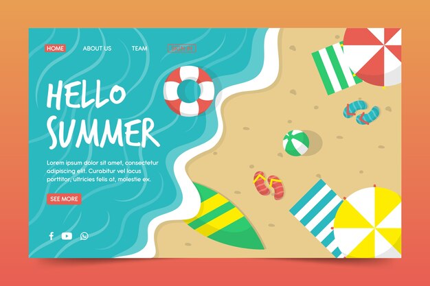 Landingpage mit Hallo Sommerkonzept