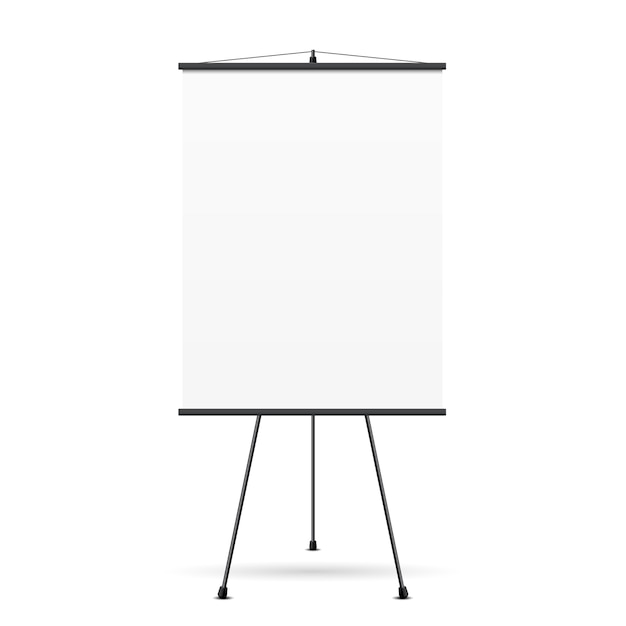 Kostenloser Vektor leerer präsentationsbildschirm. whiteboard für unternehmen, leeres papier,