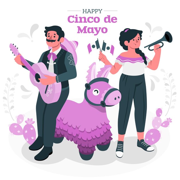 Leute, die Cinco de Mayo Konzeptillustration feiern