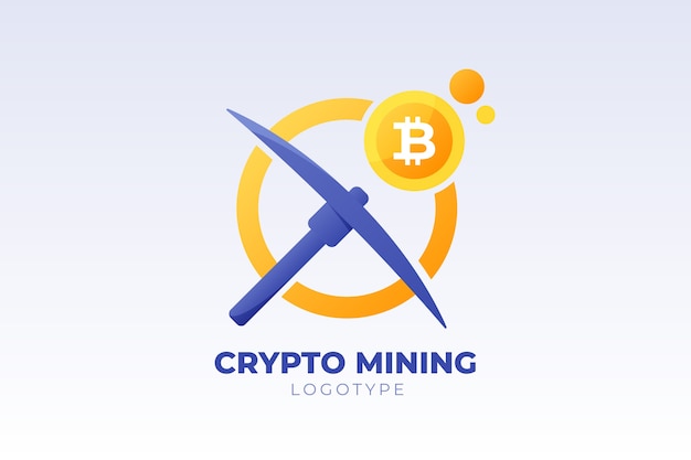 Logo-Vorlage für Krypto-Mining mit Farbverlauf