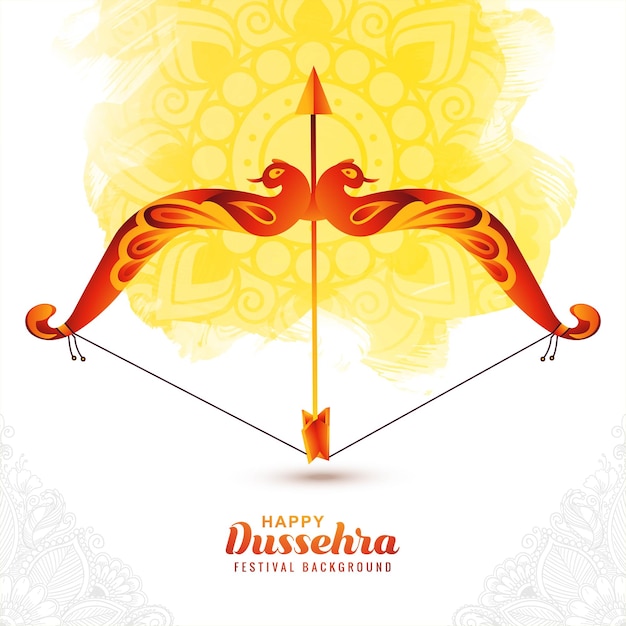 Kostenlose Vektor lord rama mit pfeil tötendem ravana im glücklichen dussehra-design