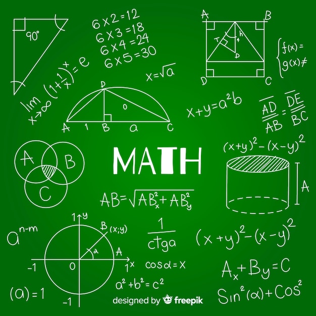 Kostenlose Vektor math tafel hintergrund