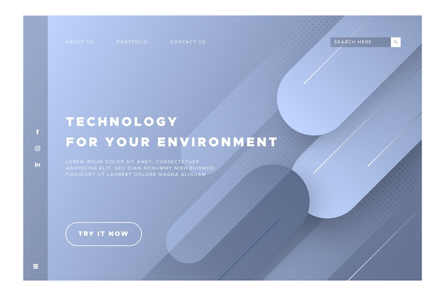 Kostenlose Vektor minimale geometrische landingpage