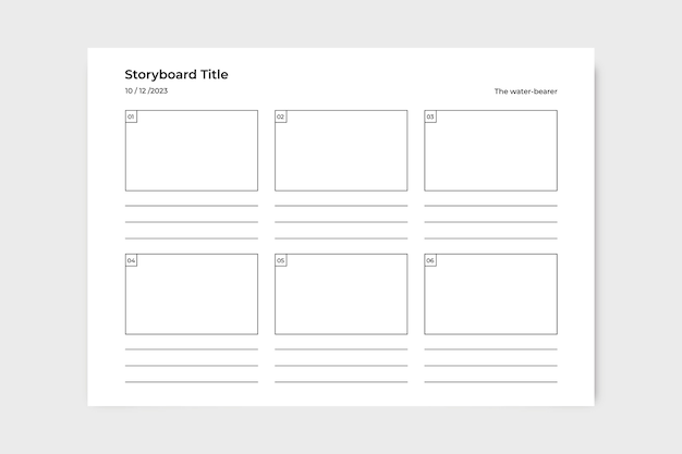 Minimalistisches Trailer-Storyboard