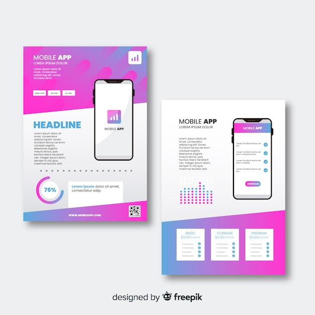 Mobile App-Flyer-Vorlage