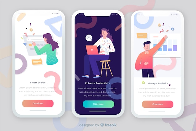 Kostenloser Vektor mobile app-konzept