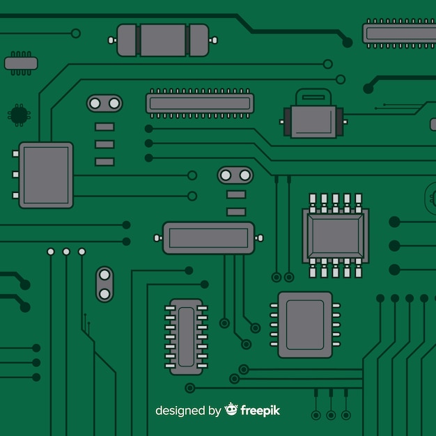 Kostenlose Vektor moderner grüner cpu-hintergrund