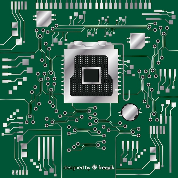 Kostenlose Vektor moderner grüner cpu-hintergrund