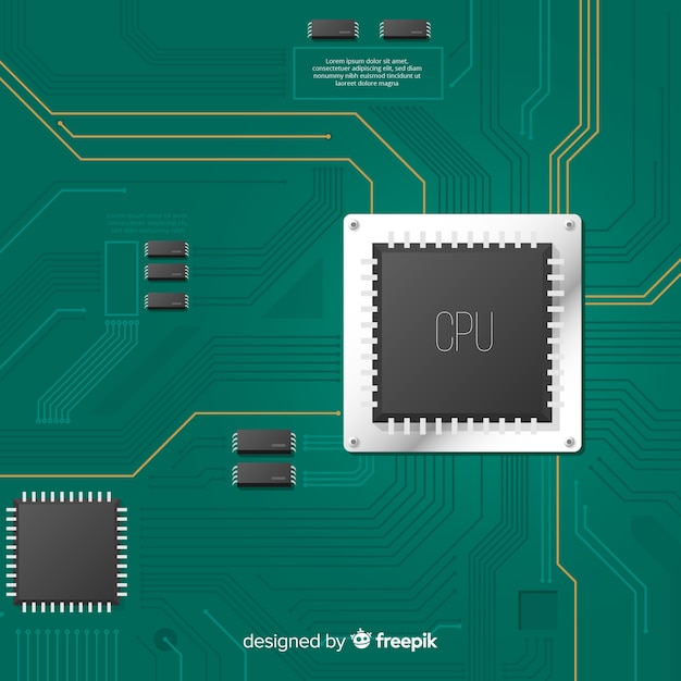 Kostenlose Vektor moderner grüner cpu-hintergrund