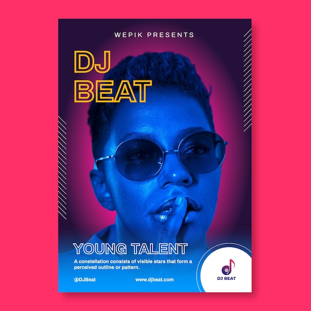 Modernes Gradienten-DJ-Beat-Poster