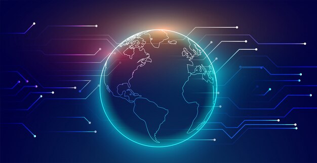 Netzwerk-Technologiehintergrund der digitalen globalen Verbindung