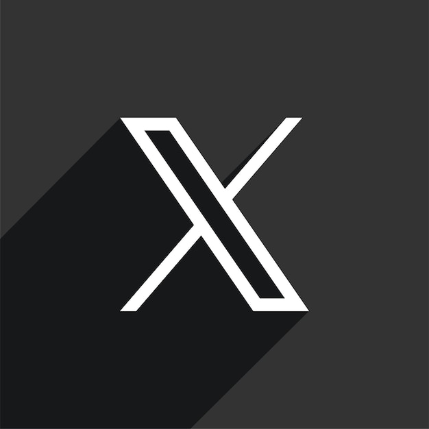 Kostenlose Vektor neues twitter x-logo mit schlagschatten