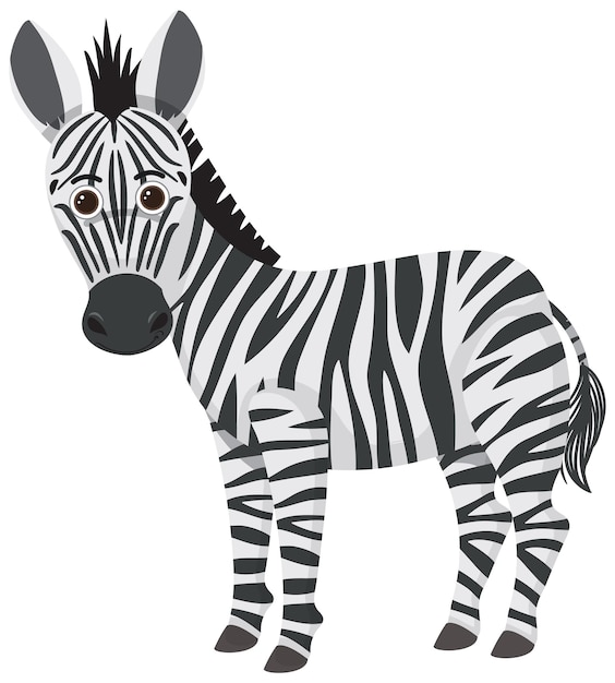 Kostenlose Vektor niedliches zebra im flachen cartoon-stil