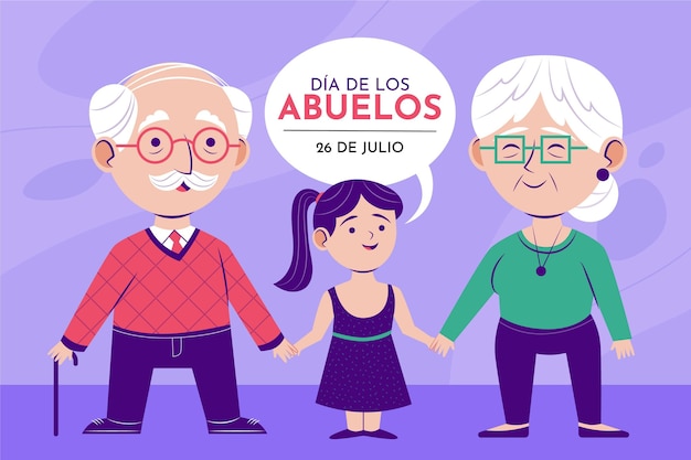 Kostenlose Vektor organische flache dia de los abuelos illustration