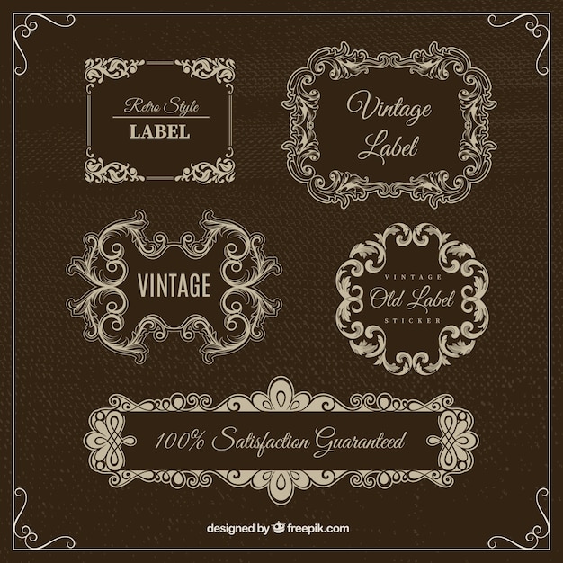 Kostenloser Vektor ornamental vintage labels