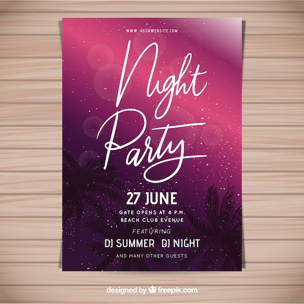 Party Poster mit Sommerpflanzen