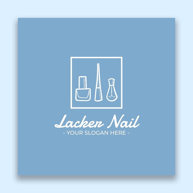 Pastellfarbenes, handgezeichnetes Lacker-Nagelstudio-Logo