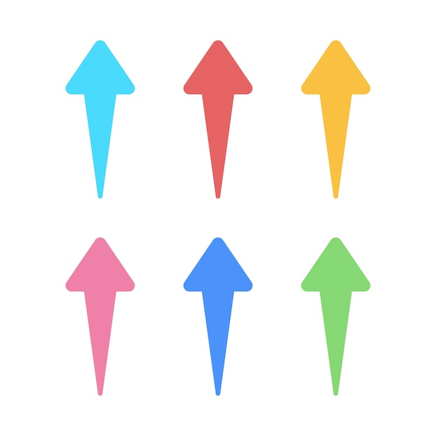 Kostenlose Vektor pfeile in mehreren farben aufgestellt