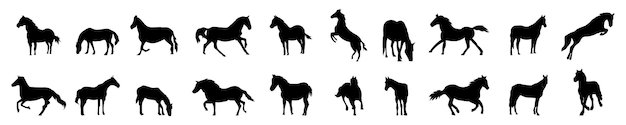 Pferd-Silhouette-Mustang-Silhouetten-Pack