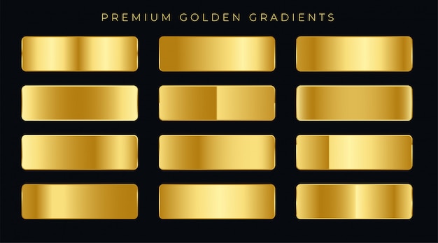 Premium goldene Farbverläufe Farbfelder