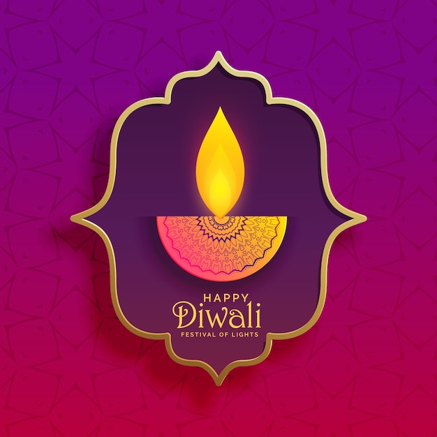 Kostenloser Vektor premium kreative diwali diya vektor hintergrund