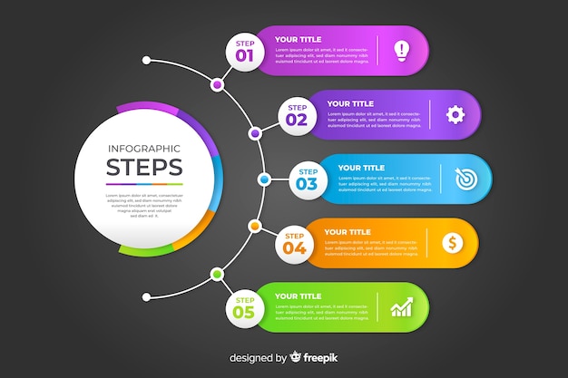 Professionelle Schritte Infografik