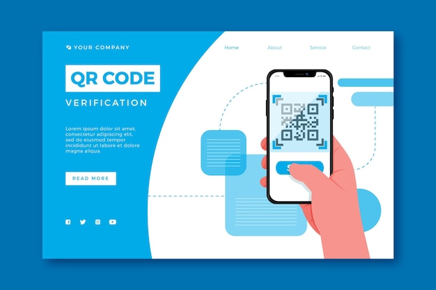 Kostenloser Vektor qr-code-verifizierungs-landingpage