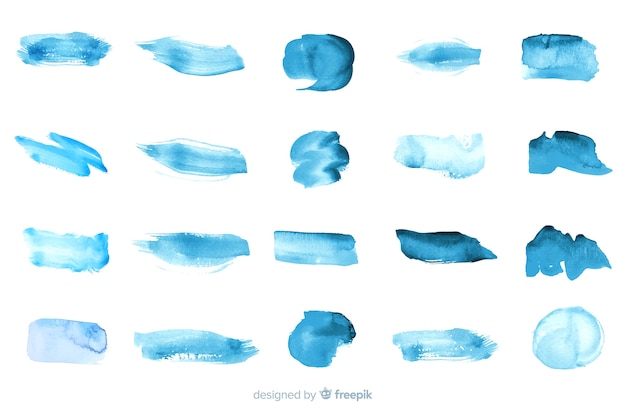 Kostenlose Vektor realistische aquarellspurensammlung