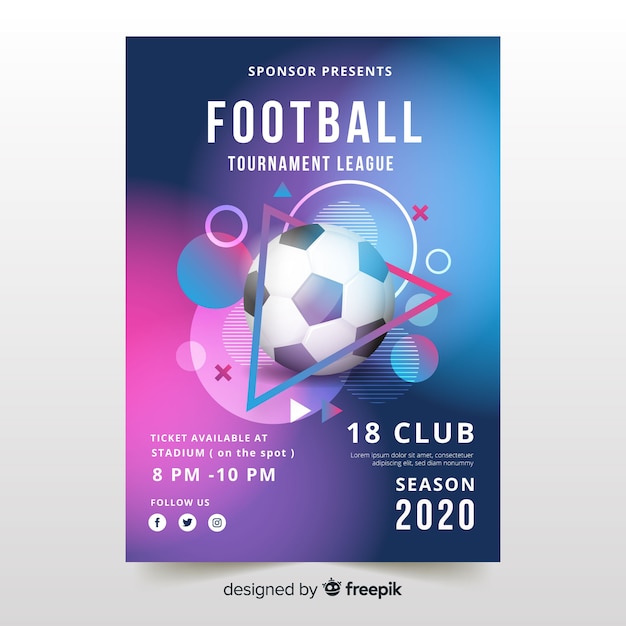 Realistische Fußball Plakat Vorlage