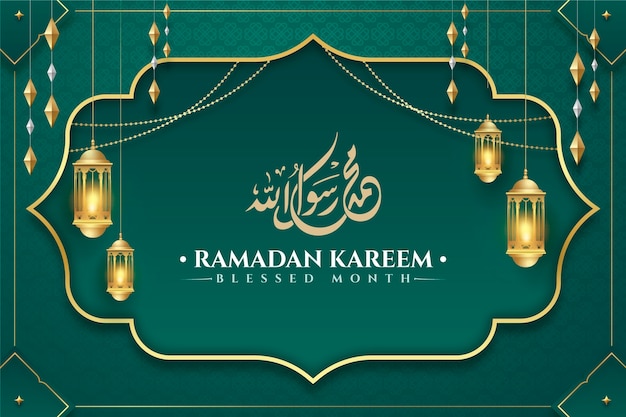 Kostenlose Vektor realistischer ramadan-hintergrund