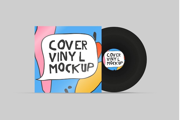 Realistisches Vinyl-Cover und Disc-Cover-Mockup