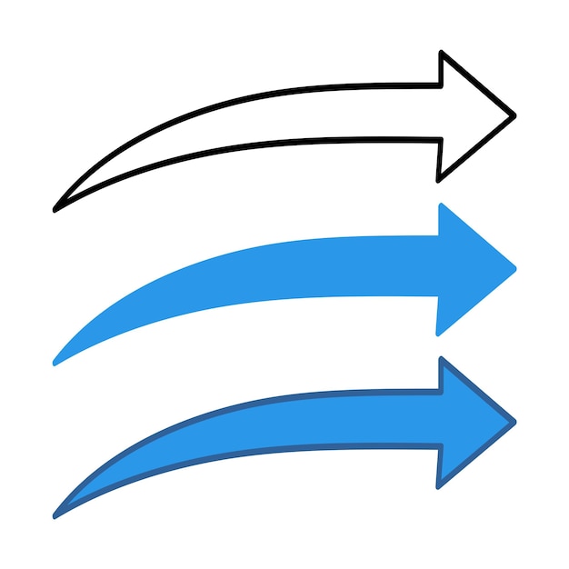 Kostenlose Vektor rechtspfeil mehrere stile gesetzt