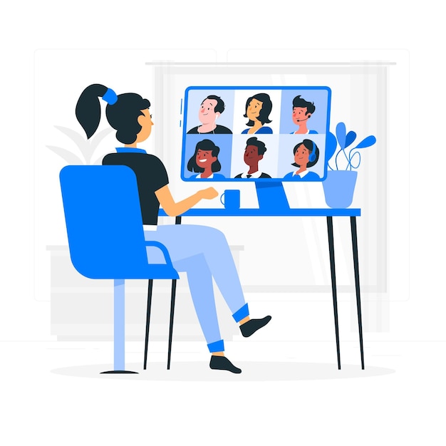 Remote Team Konzept Illustration