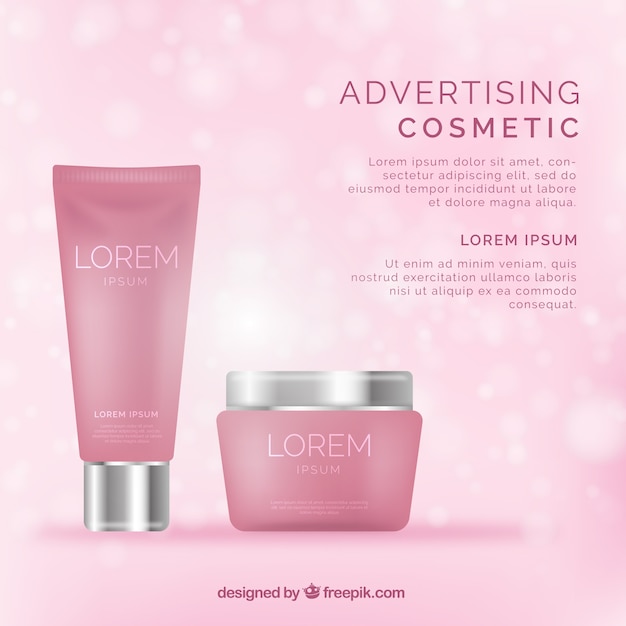 Kostenlose Vektor rosa kosmetische werbung