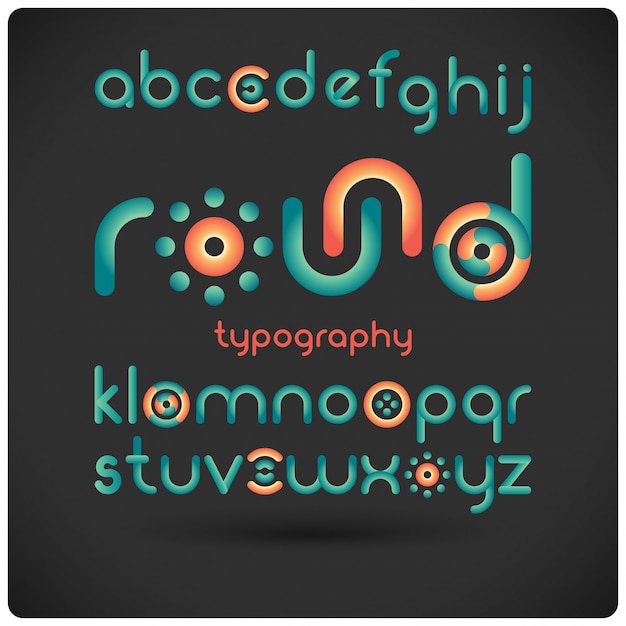 Kostenloser Vektor runde geometrische moderne schrift