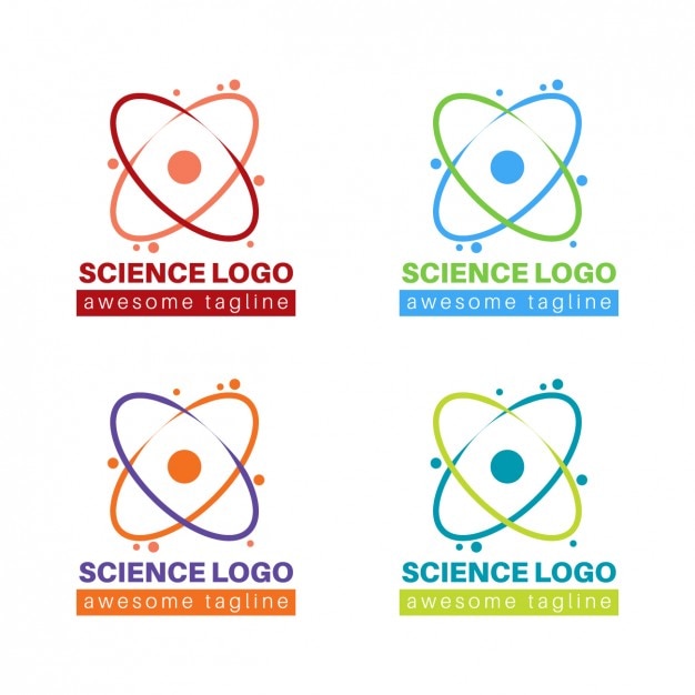 Kostenloser Vektor sammlung von bunten wissenschaft logo