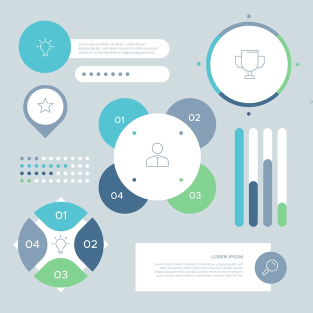 Kostenlose Vektor sammlung von business-infografik-elementen