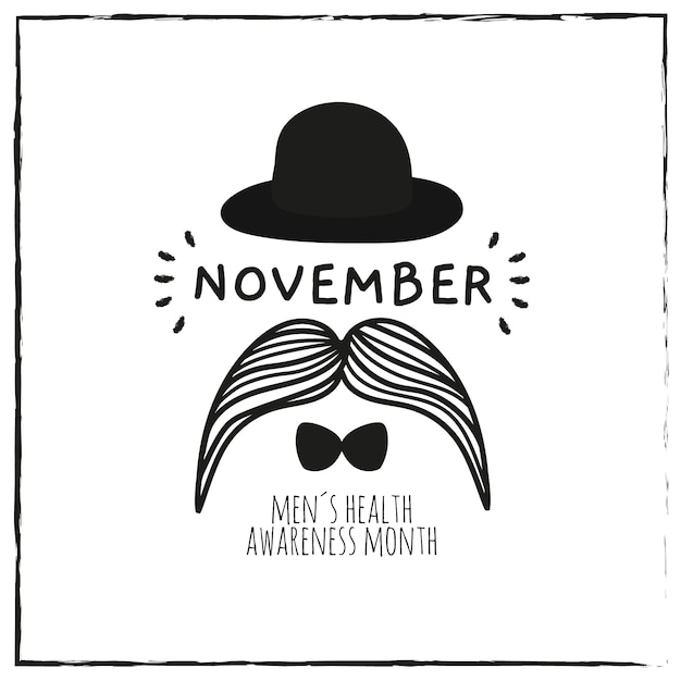 Schöne handgezeichnete movember Zusammensetzung